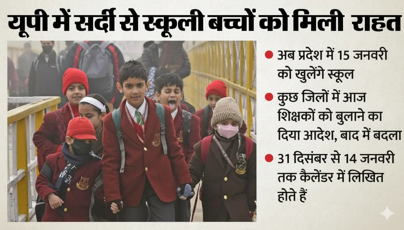 यूपी स्कूल 15 जनवरी से खुलेंगे