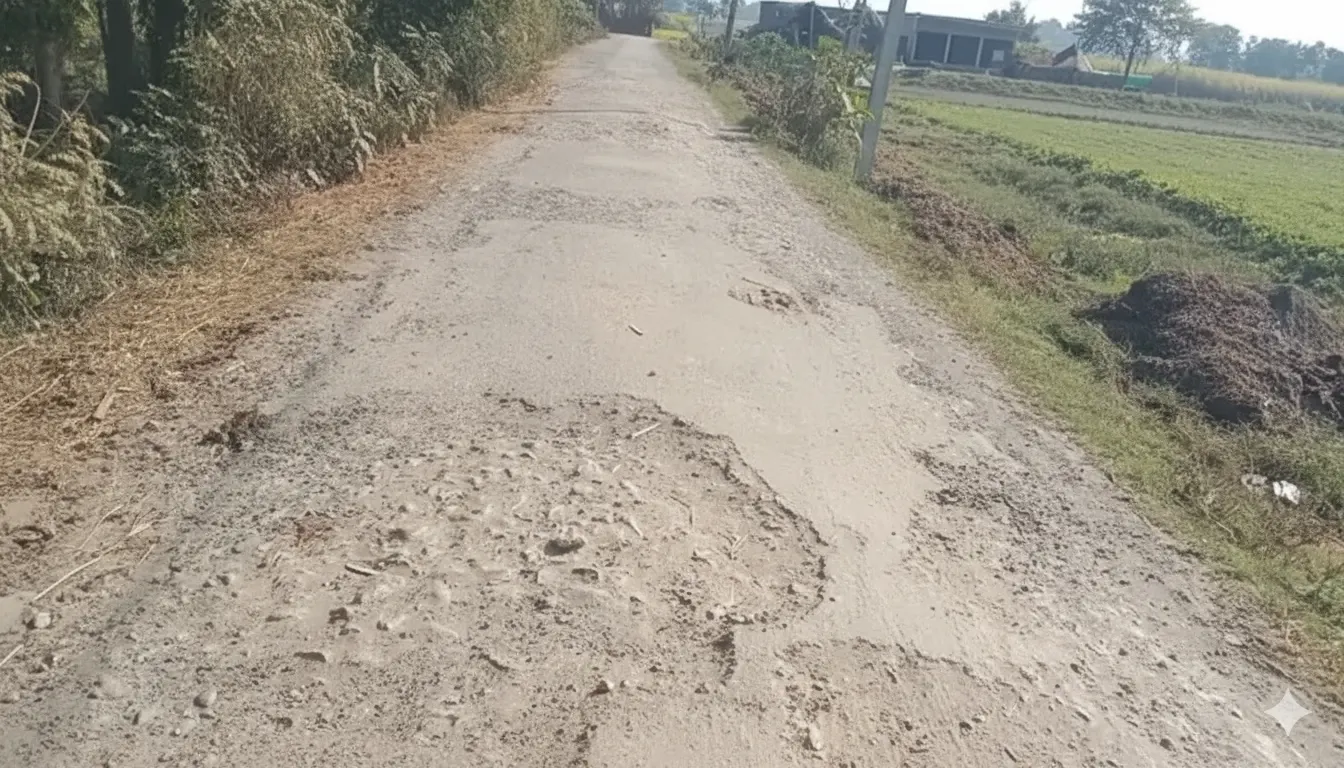 कोपागंज कसारा सड़क मरम्मत