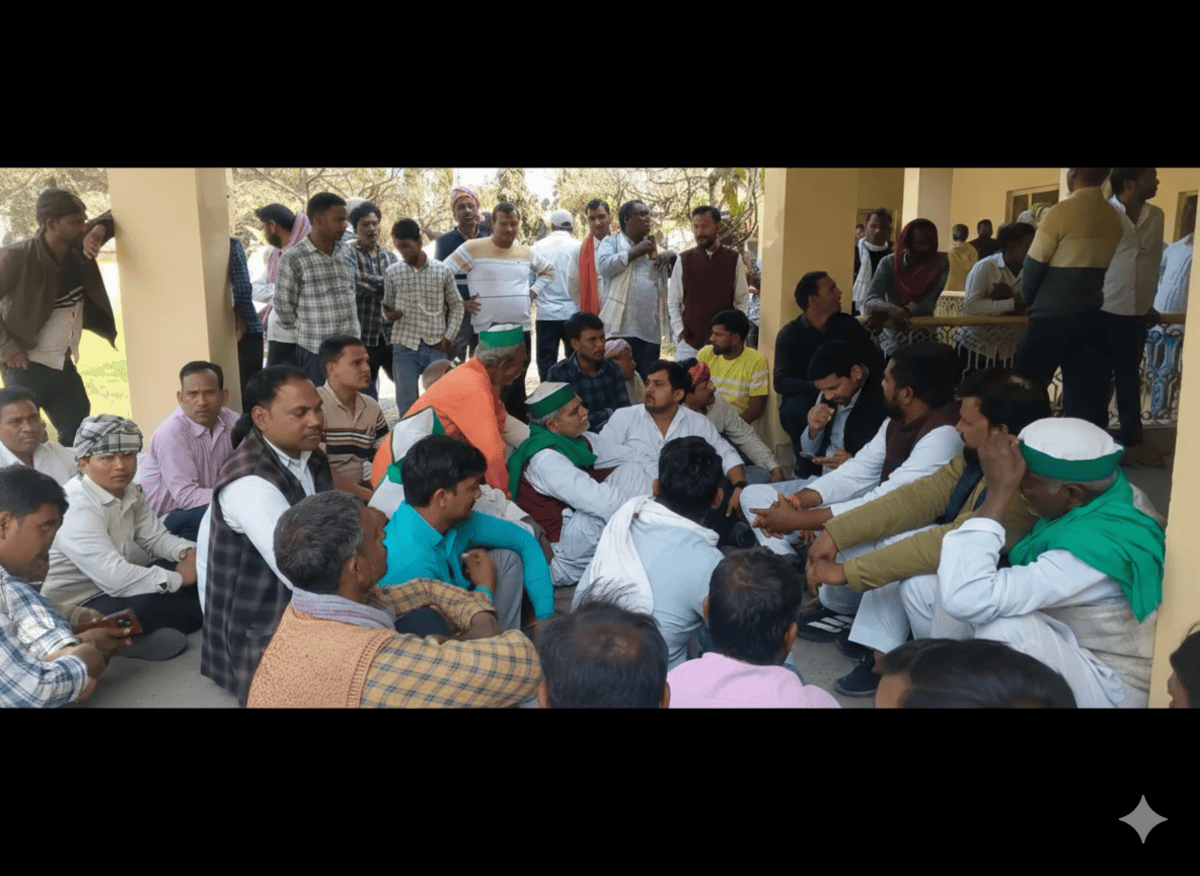 सठियांव शिफ्टिंग पर भड़के किसान, मऊ में जोरदार विरोध